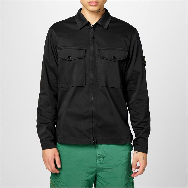 Stretch Cotton Satin Overshirt